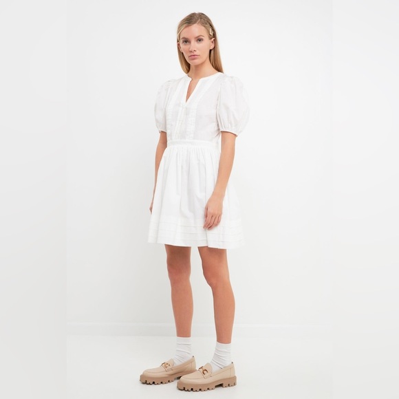 English Factory White Puff Sleeve Dress - Picture 2 of 11